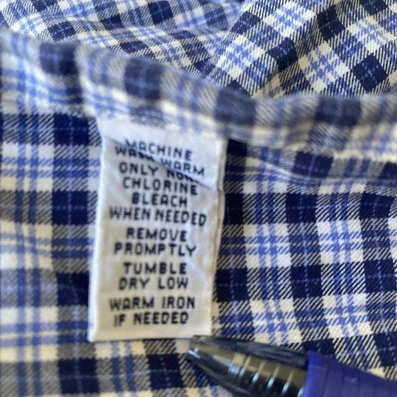 Ralph Lauren Classic Fit Men's Lrg Long Sleeve Button Down Blue & White Check - Picture 6 of 6